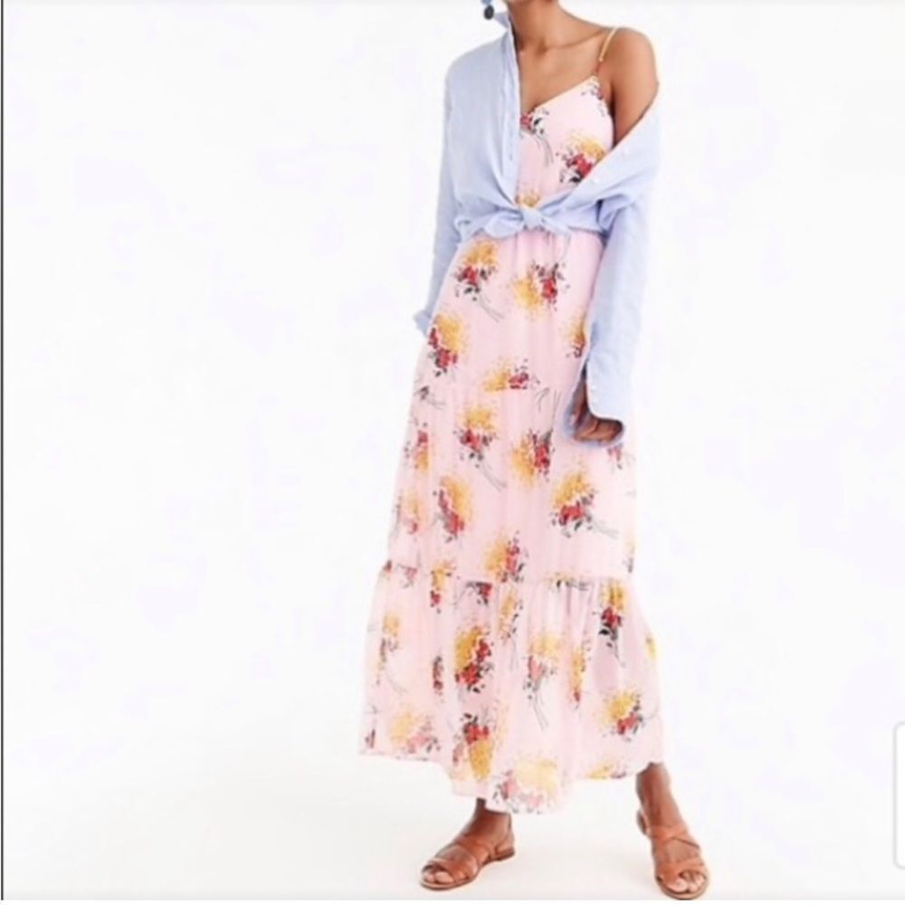 J. Crew Mercantile Women’s floral boho prairie maxi pink dress size 4 - NWOT! - Picture 2 of 12